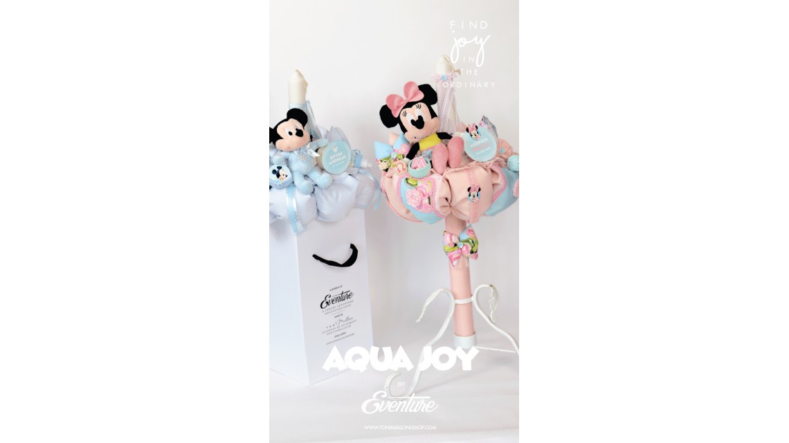 Lumanare de botez pentru fete cu Minnie Mouse, 65x4 cm, Aqua Joy  7